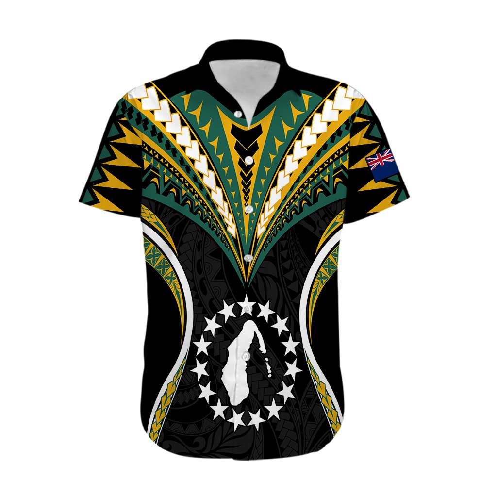 Personalised Polynesian Aitutaki Island Hawaiian Shirt Cook Islands Tribal Wave Style