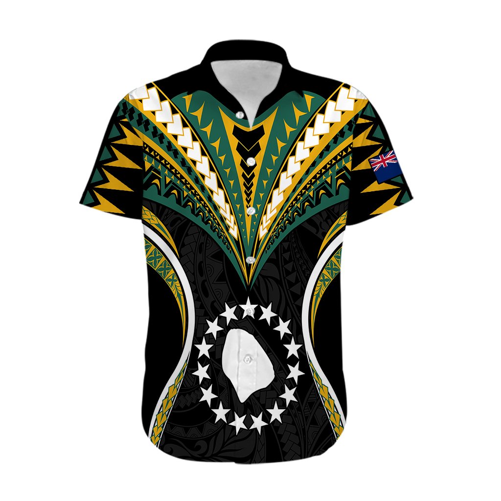 Personalised Polynesian Atiu Island Hawaiian Shirt Cook Islands Tribal Wave Style