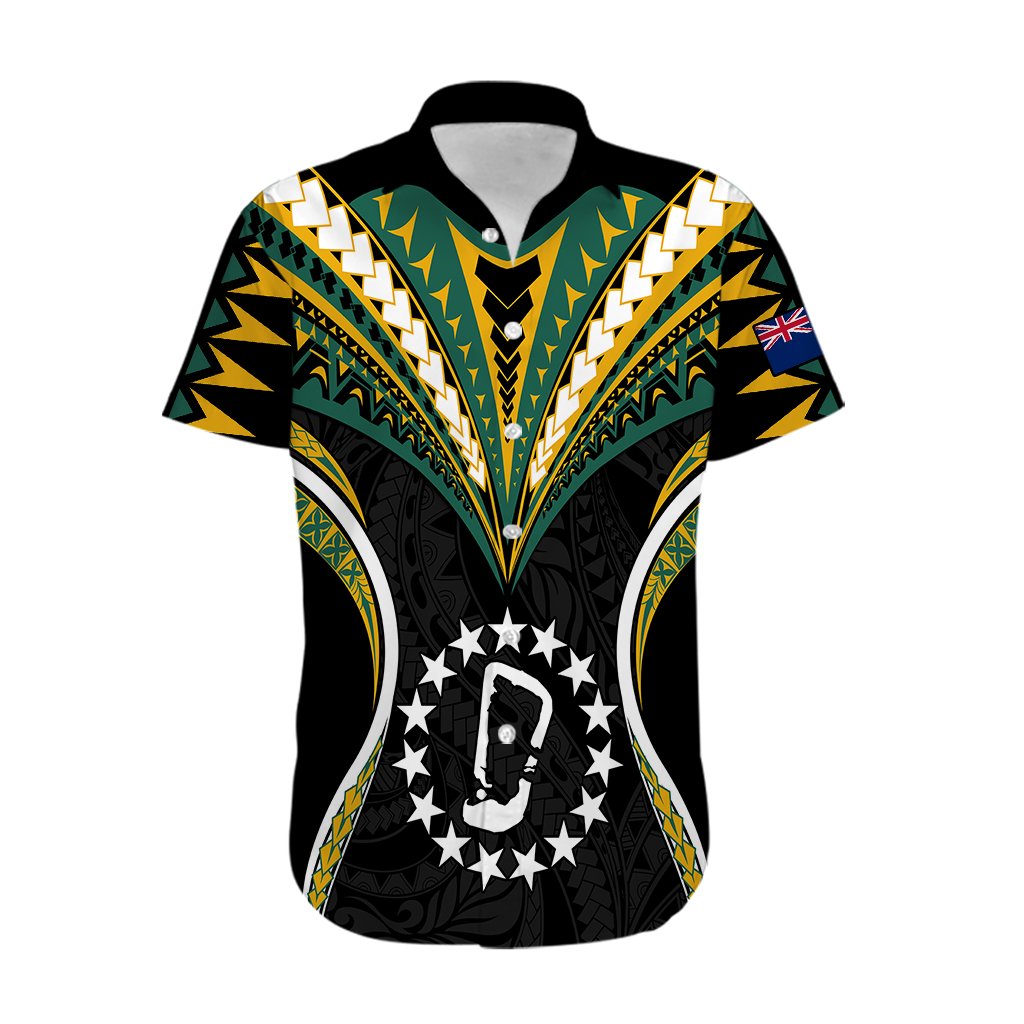 Personalised Polynesian Rakahanga Island Hawaiian Shirt Cook Islands Tribal Wave Style