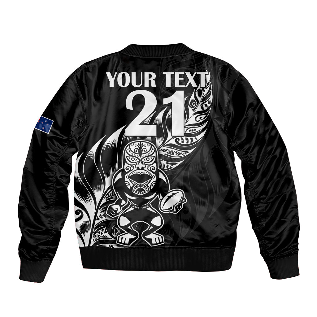 (Custom Text And Number) New Zealand All Black Rugby Bomber Jacket