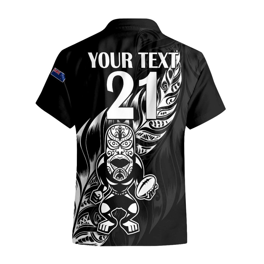 Custom Text And Number New Zealand All Black Rugby Hawaiian Shirt