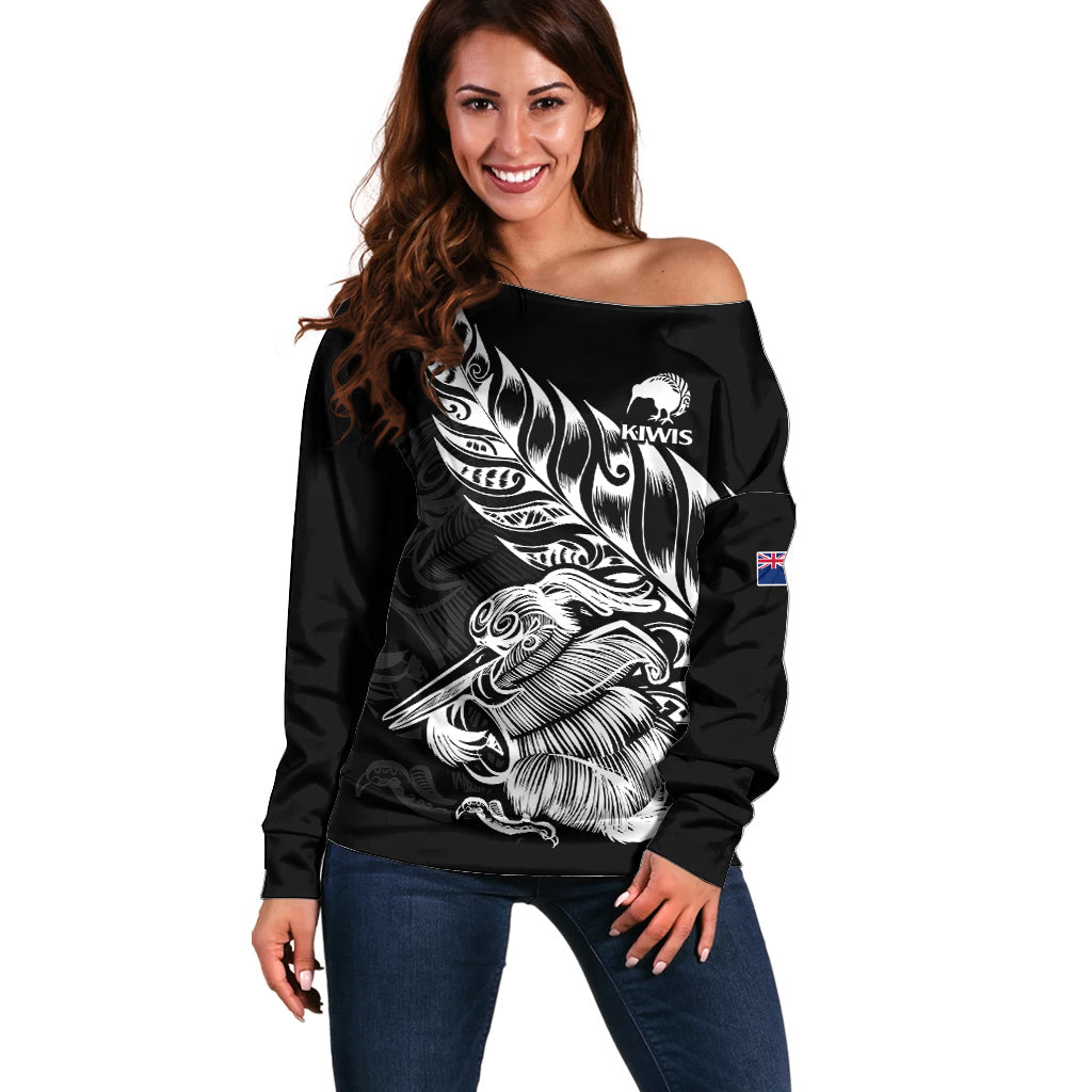 New Zealand Kiwi Rugby Off Shoulder Sweater