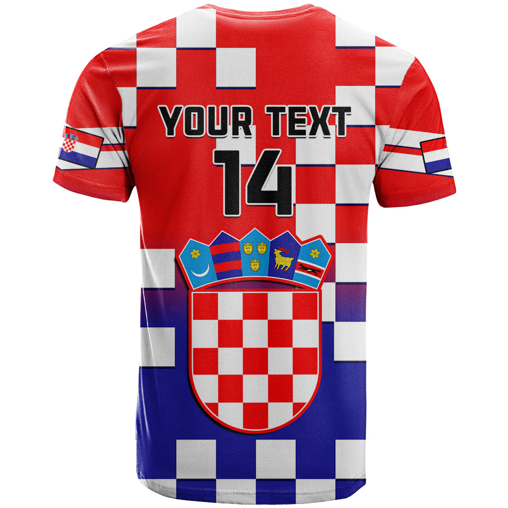 Personalised Croatia T Shirt Hrvatska Checkerboard Gradient Style