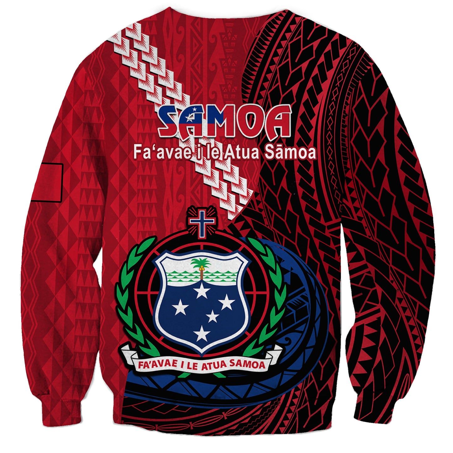 Samoa Sweatshirt Happy Independence Day Samoan Red Pattern
