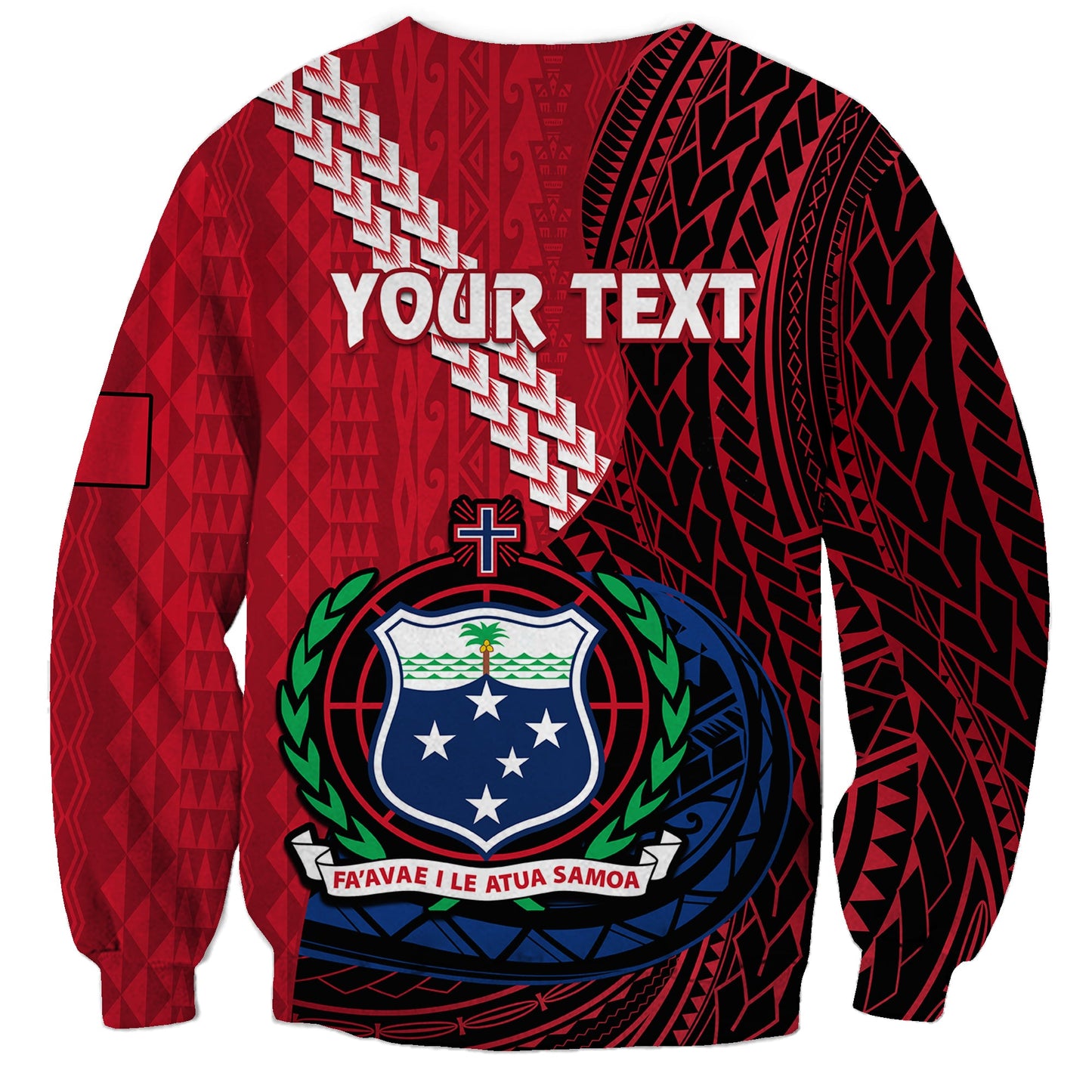 Custom Personalised Samoa Sweatshirt Happy Independence Day Samoan Red Pattern