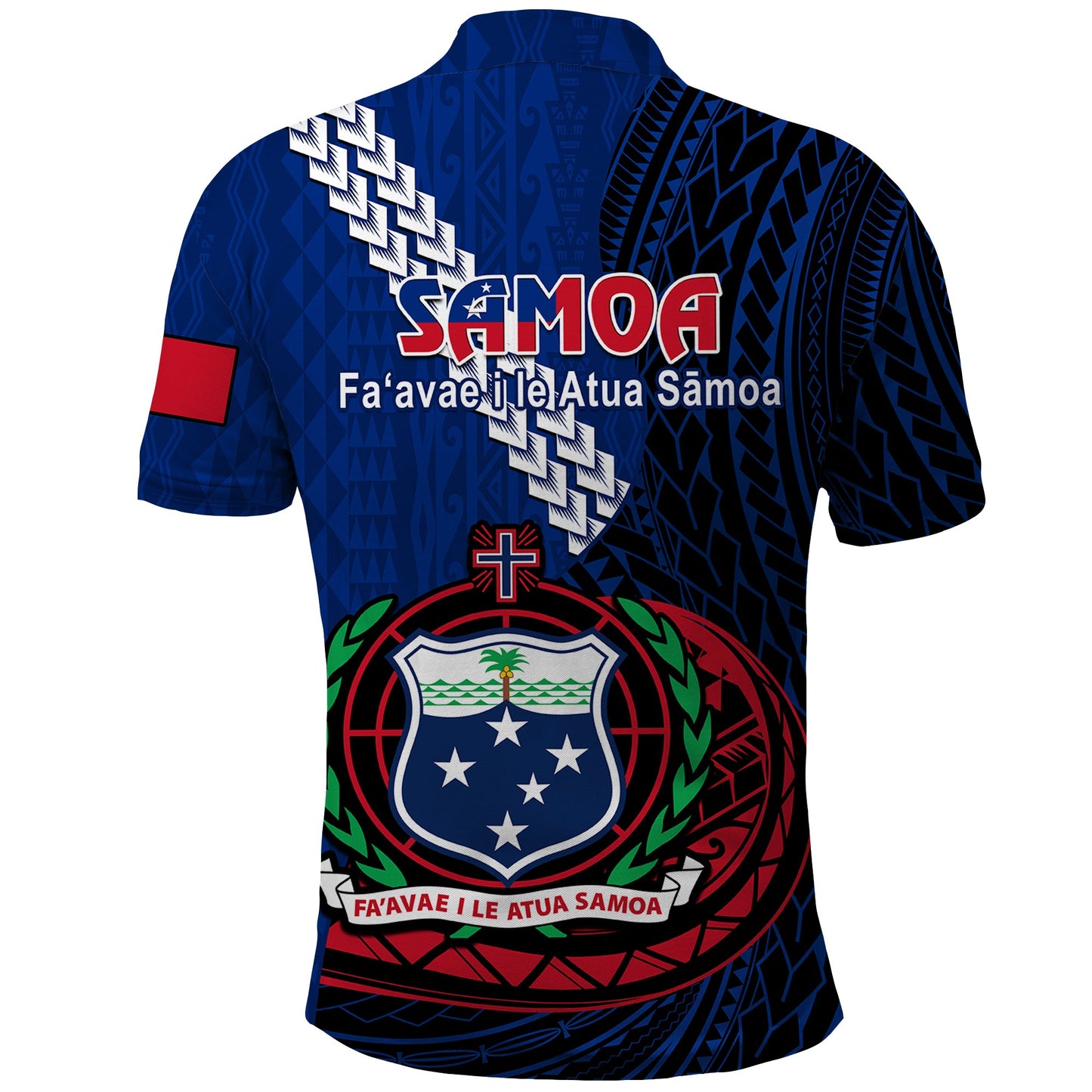 Samoa Polo Shirt Happy Independence Day Samoan Blue Pattern