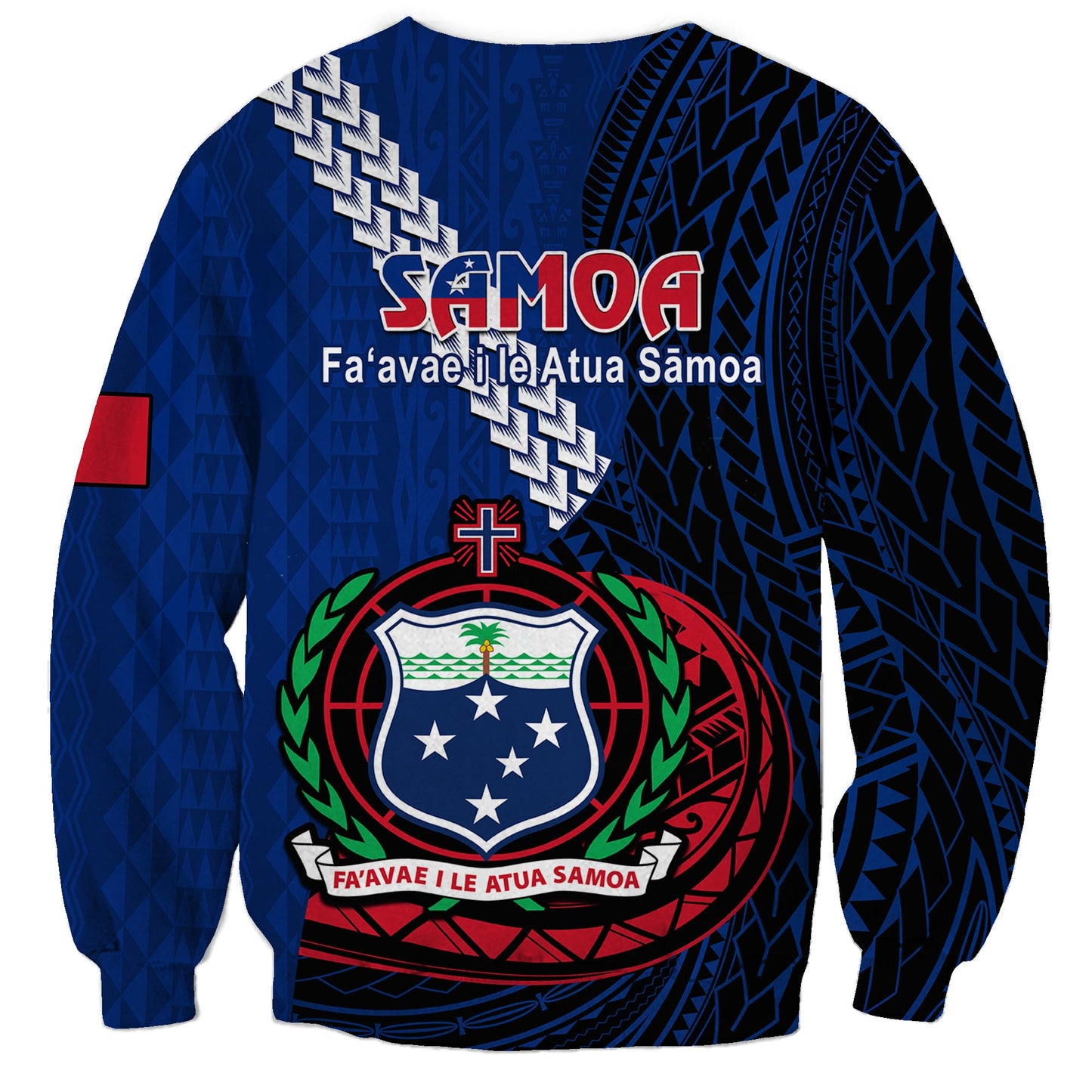 Samoa Sweatshirt Happy Independence Day Samoan Blue Pattern