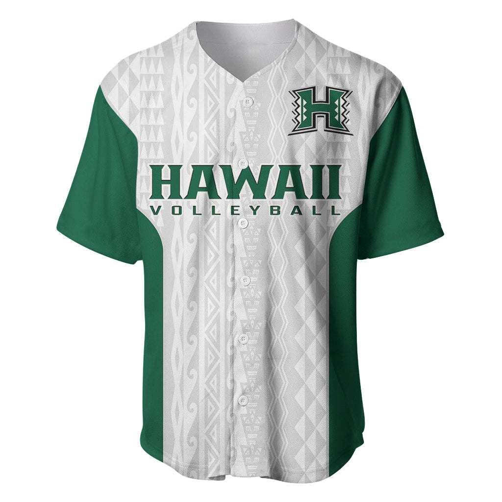 Hawaii Volleyball Baseball Jersey Hawaiian Kakau White Style