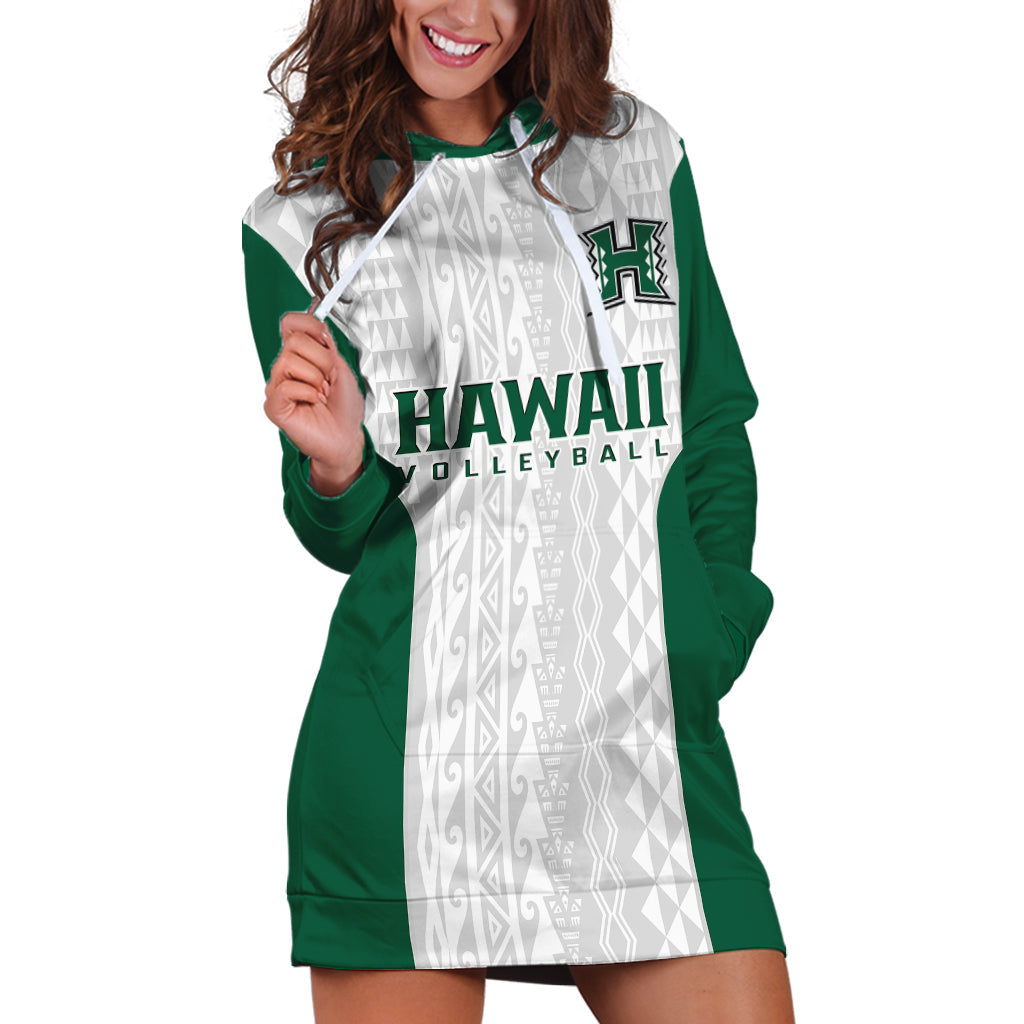 Hawaii Volleyball Hoodie Dress Hawaiian Kakau White Style