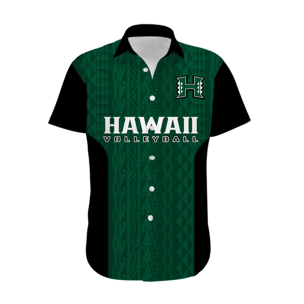 Hawaii Volleyball Hawaiian Shirt Hawaiian Kakau Green Style