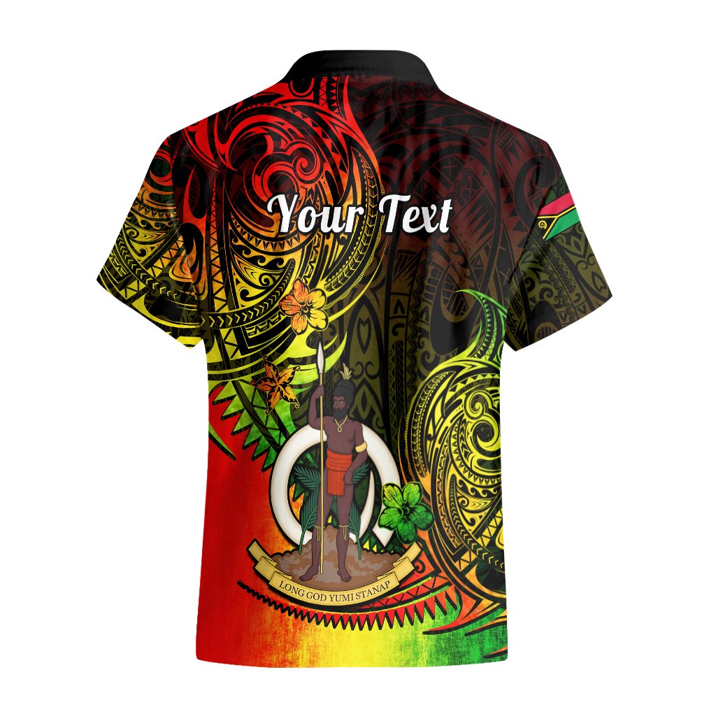 Personalised Vanuatu Hawaiian Shirt Reggae Polynesia Long God Yumi Stanap