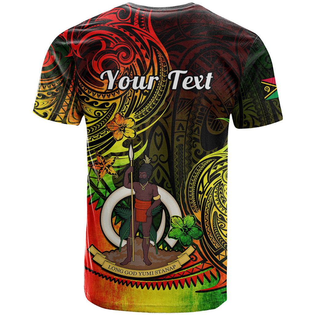 Personalised Vanuatu T Shirt Reggae Polynesia Long God Yumi Stanap