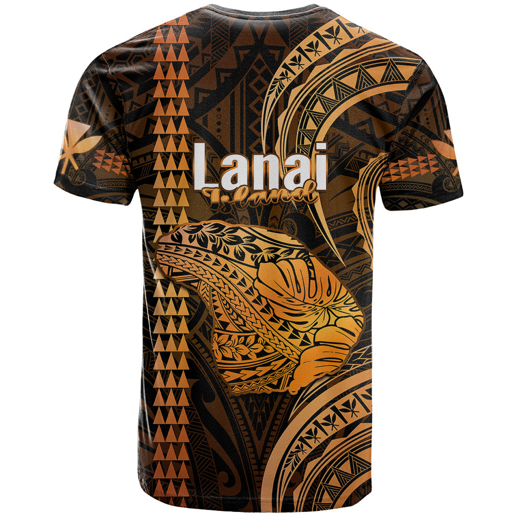 Polynesian Hawaiian Islands T Shirt Lani Map Gold Kanaka With Kakau