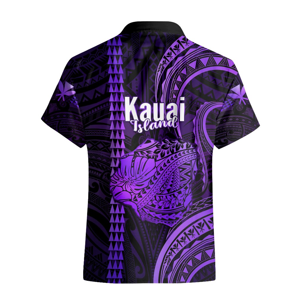 Polynesian Hawaiian Islands Hawaiian Shirt Kauai Map Purple Kanaka With Kakau