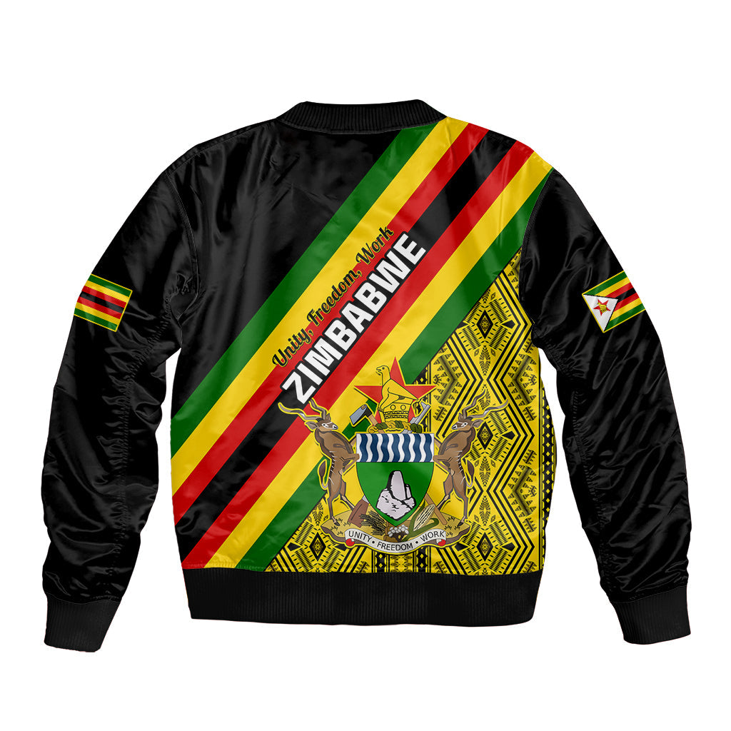 Zimbabwe Bomber Jacket African Pattern With Flag Style