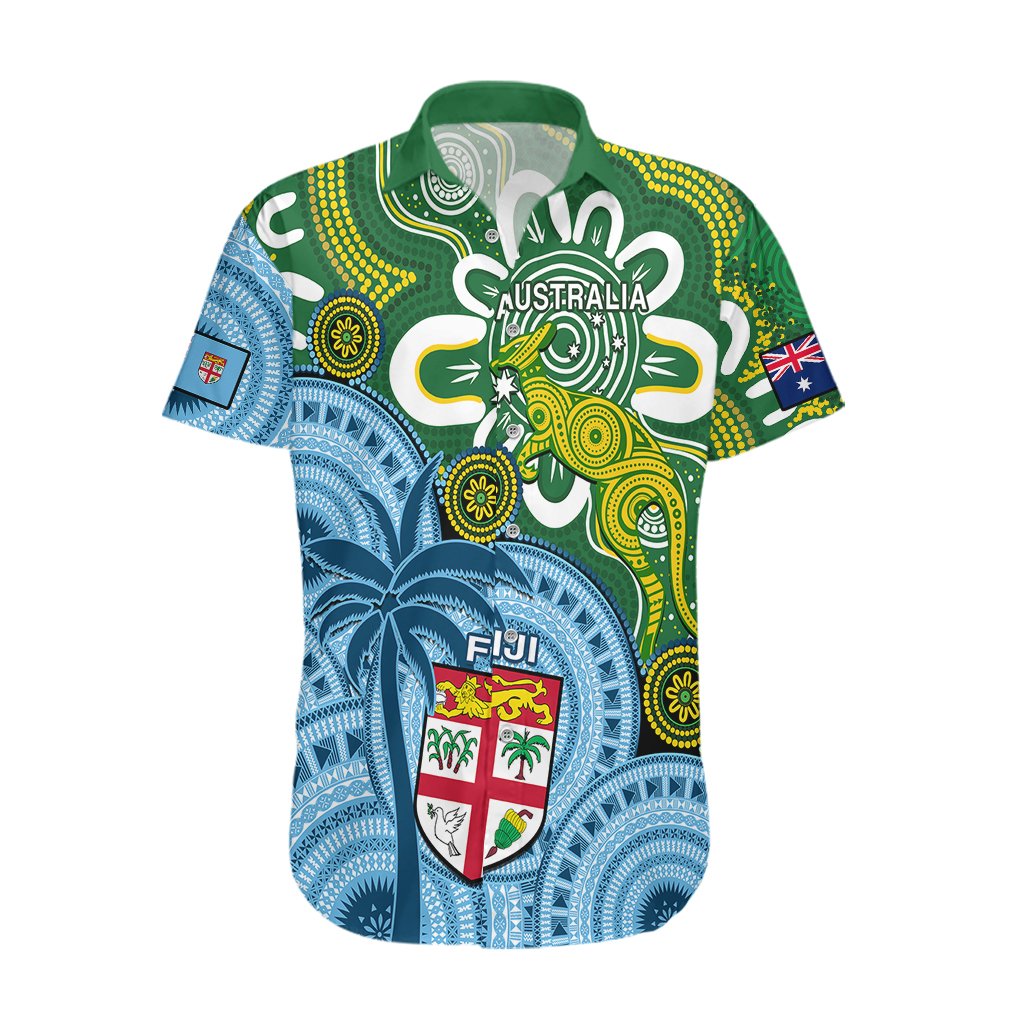 Australia And Fiji Hawaiian Shirt Aboriginal Mix Fijian Tapa Unique Style