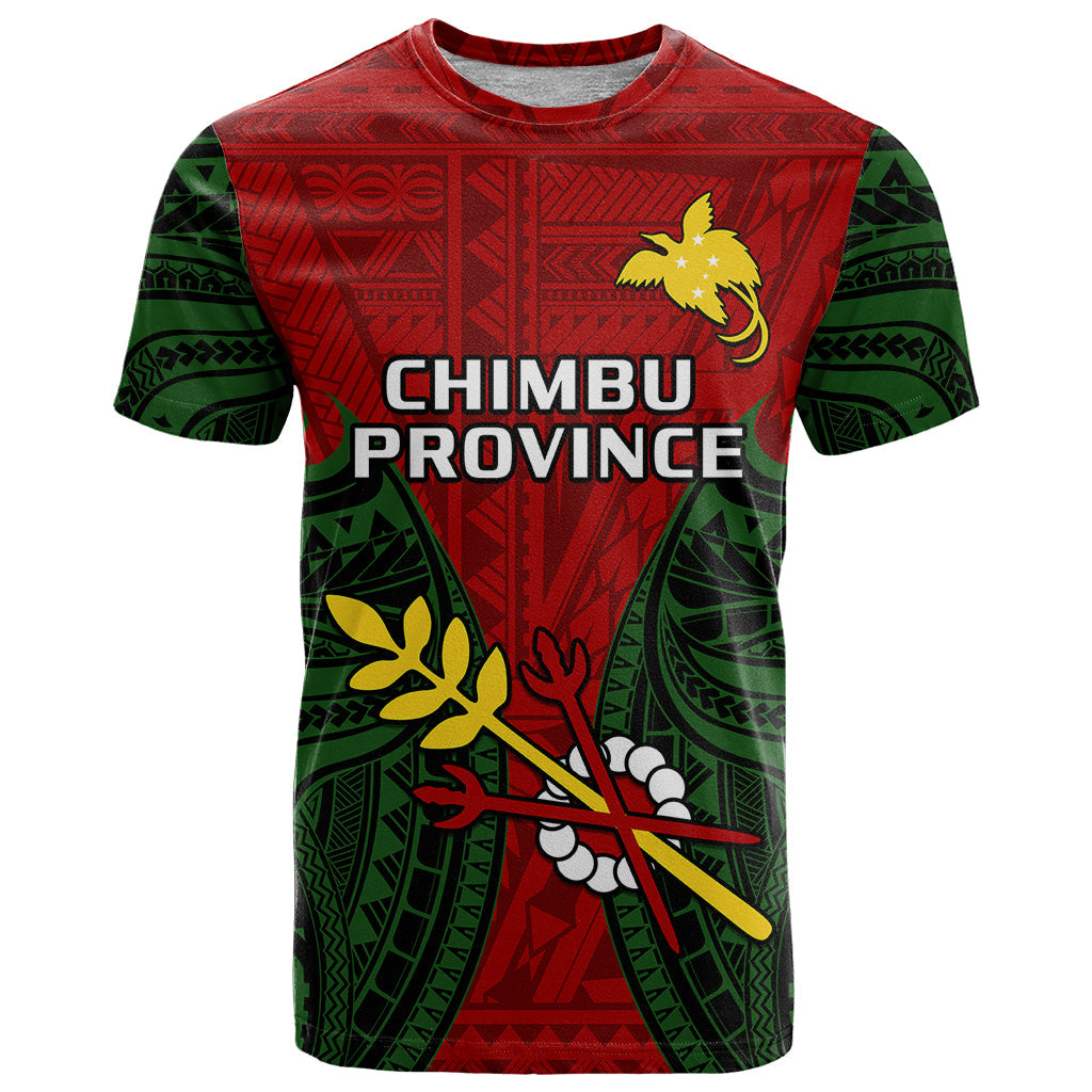 Papua New Guinea T Shirt Chimbu Province Mix Coat Of Arms Polynesian Art