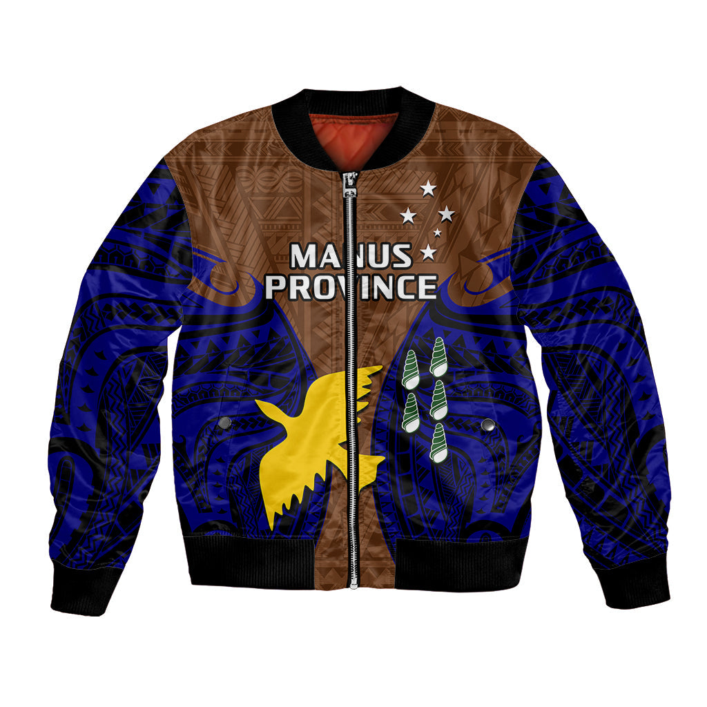 Papua New Guinea Bomber Jacket Manus Province Mix Coat Of Arms Polynesian Art