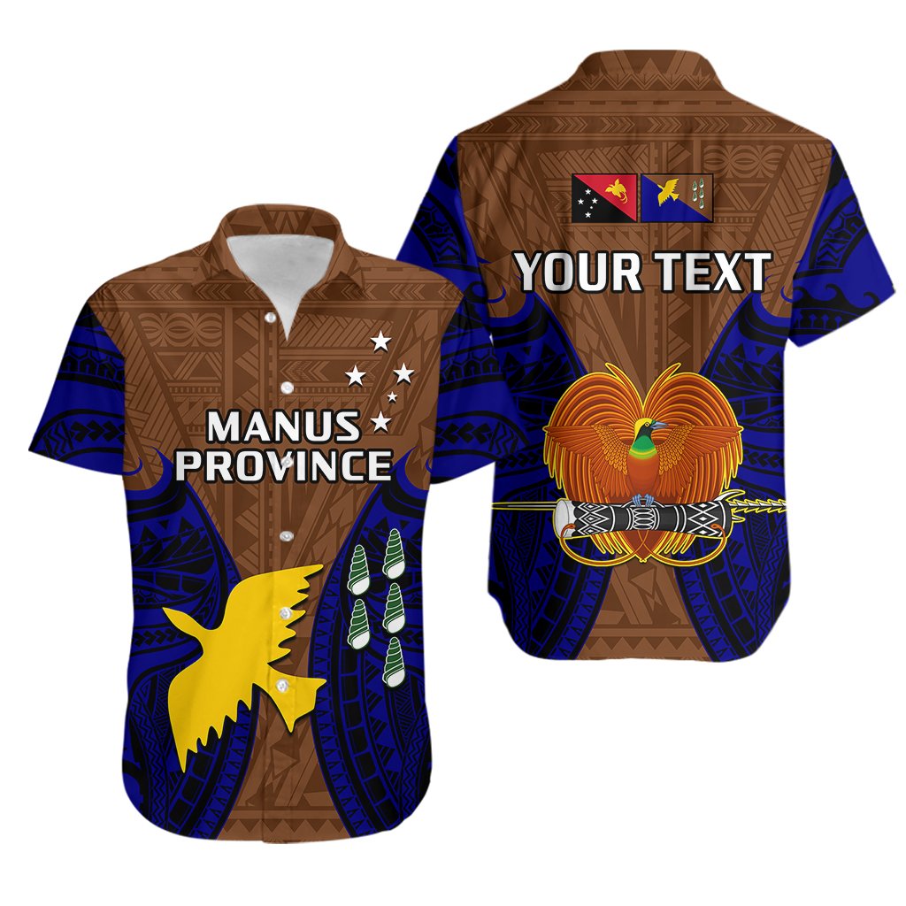 Custom Personalised Papua New Guinea Hawaiian Shirt Manus Province Mix Coat Of Arms Polynesian Art