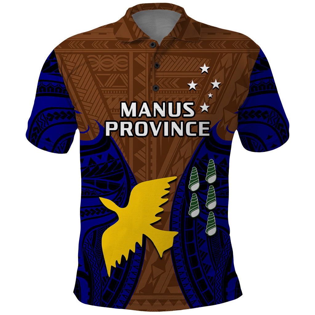 Papua New Guinea Polo Shirt Manus Province Mix Coat Of Arms Polynesian Art
