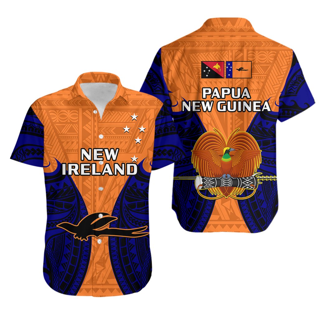 Papua New Guinea Hawaiian Shirt New Ireland Province Mix Coat Of Arms Polynesian Art