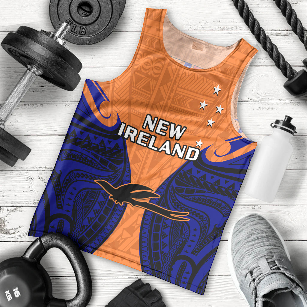 Papua New Guinea Men Tank Top New Ireland Province Mix Coat Of Arms Polynesian Art