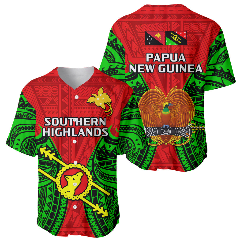 Papua New Guinea Baseball Jersey Southern Highlands Province Mix Coat Of Arms Polynesian Art