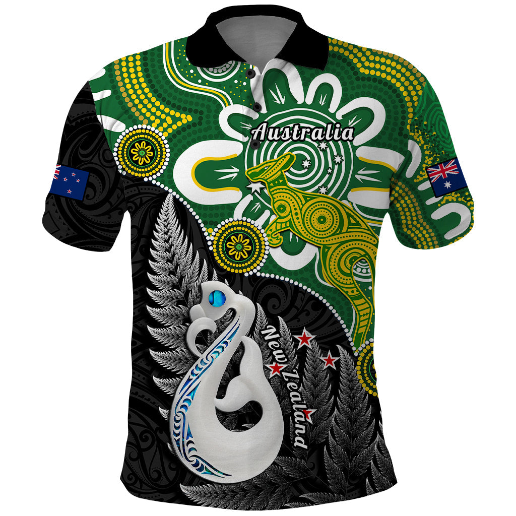 Personalised New Zealand And Australia Polo Shirt Aboriginal Mix Aotearoa Maori Unique Style