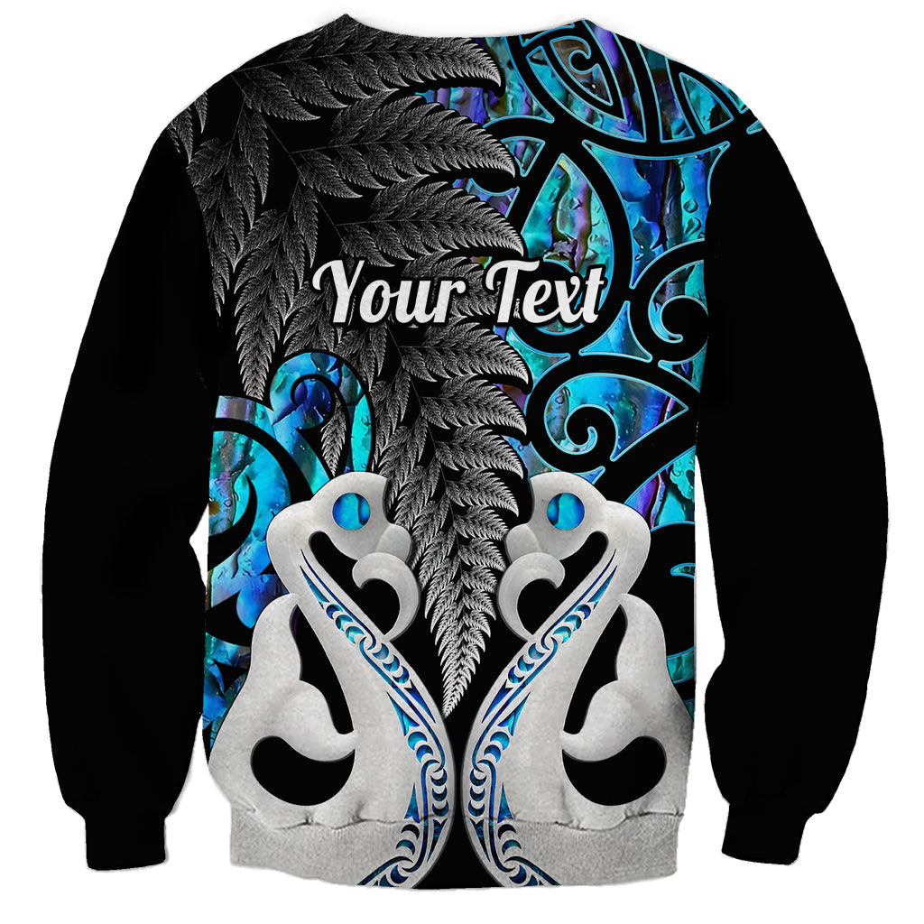 Personalised New Zealand Sweatshirt Te Manaia Mangopare Maori And Fern Blue Style