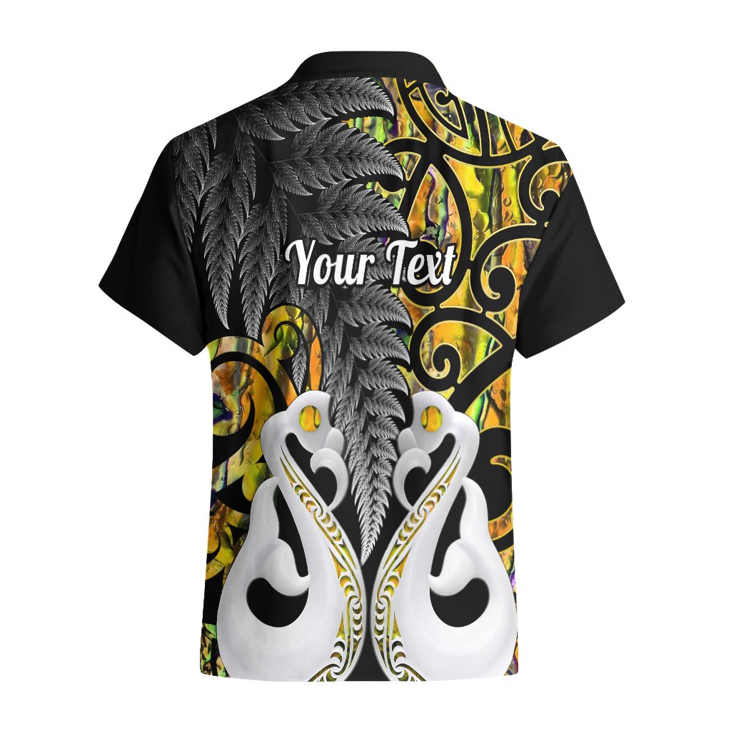 Personalised New Zealand Hawaiian Shirt Te Manaia Mangopare Maori And Fern Gold Style