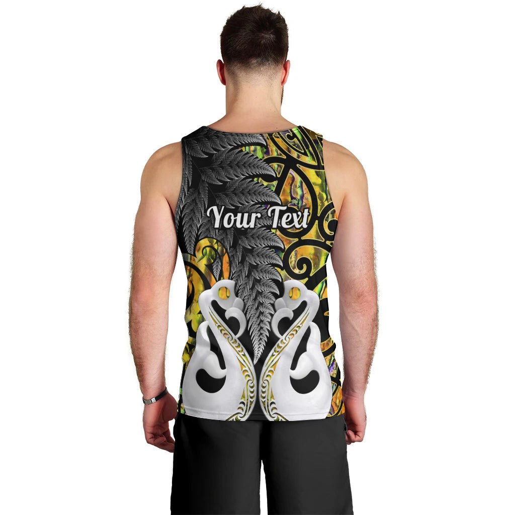 Personalised New Zealand Men Tank Top Te Manaia Mangopare Maori And Fern Gold Style