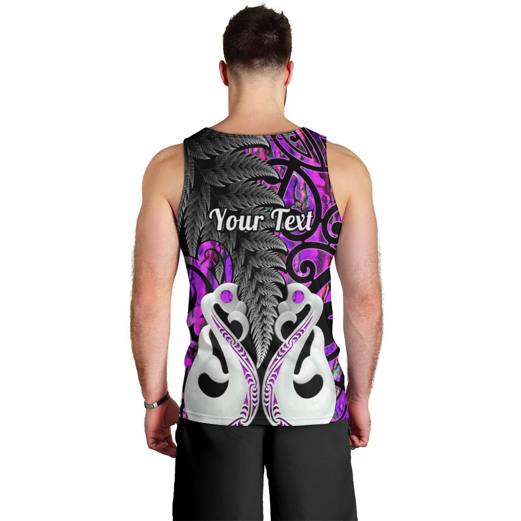 Personalised New Zealand Men Tank Top Te Manaia Mangopare Maori And Fern Purple Style