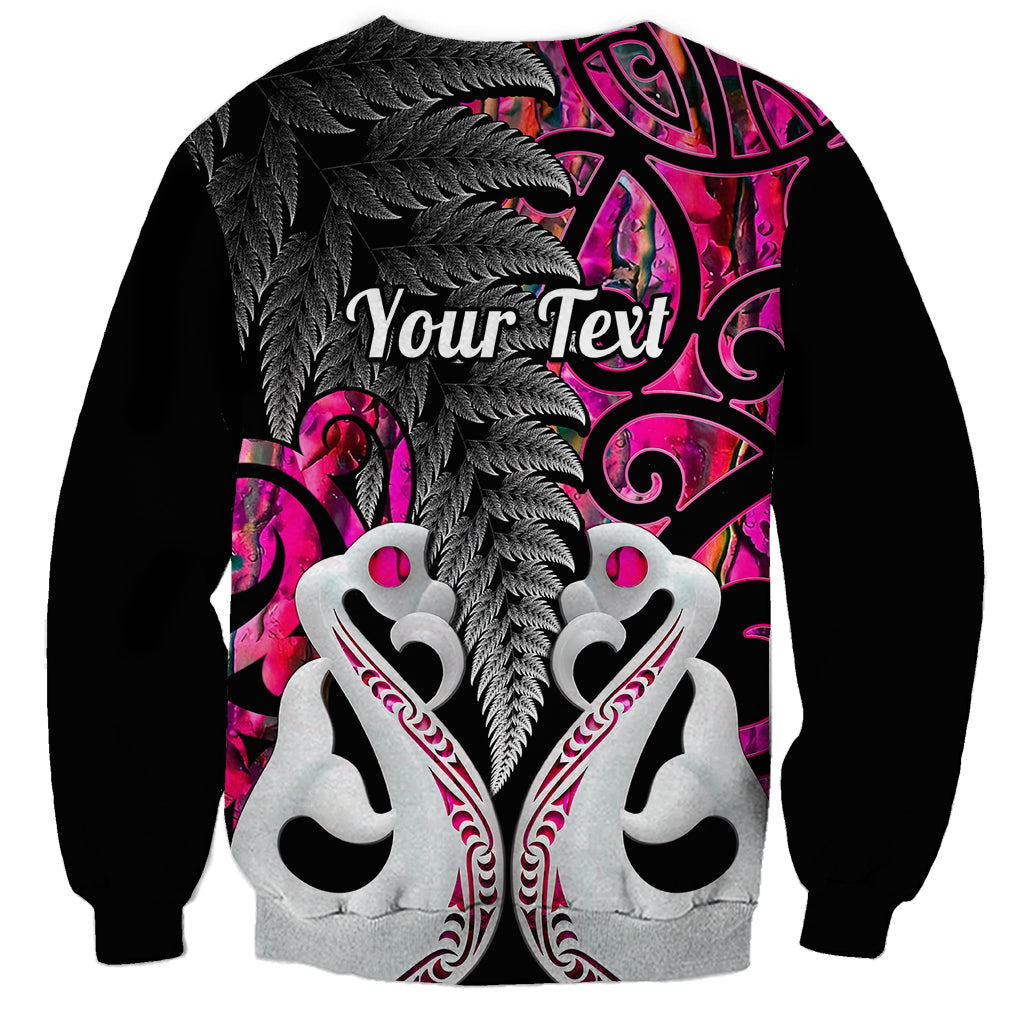 Personalised New Zealand Sweatshirt Te Manaia Mangopare Maori And Fern Pink Style