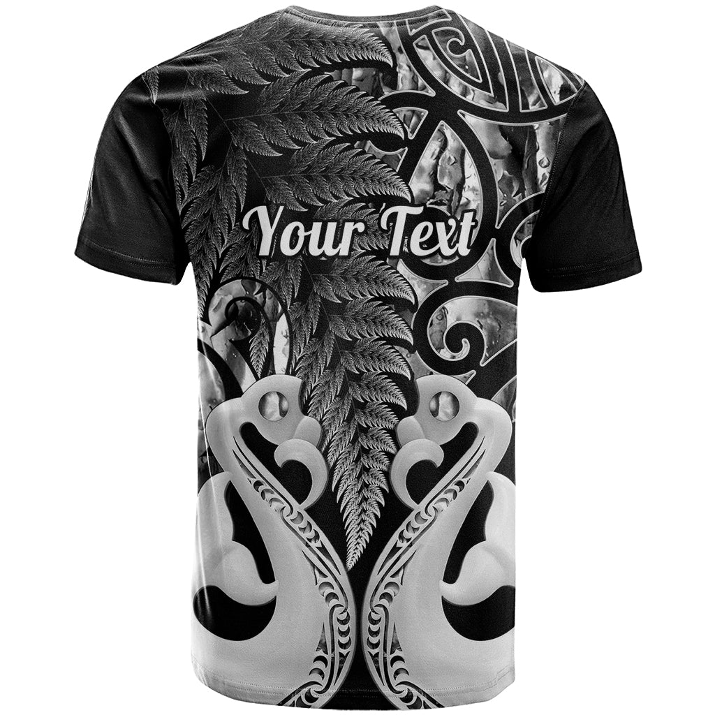 Personalised New Zealand T Shirt Te Manaia Mangopare Maori And Fern Black Style