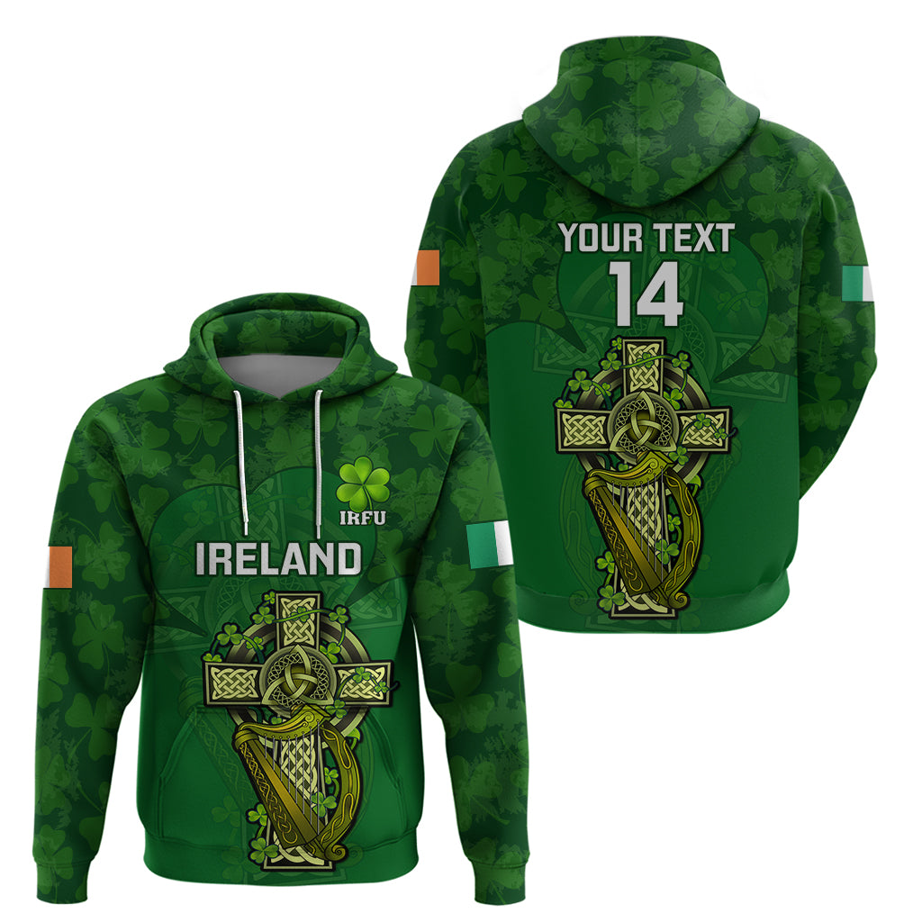 Custom Ireland Rugby Hoodie 2023 Word Cup Celtic Cross Go Champions Irish