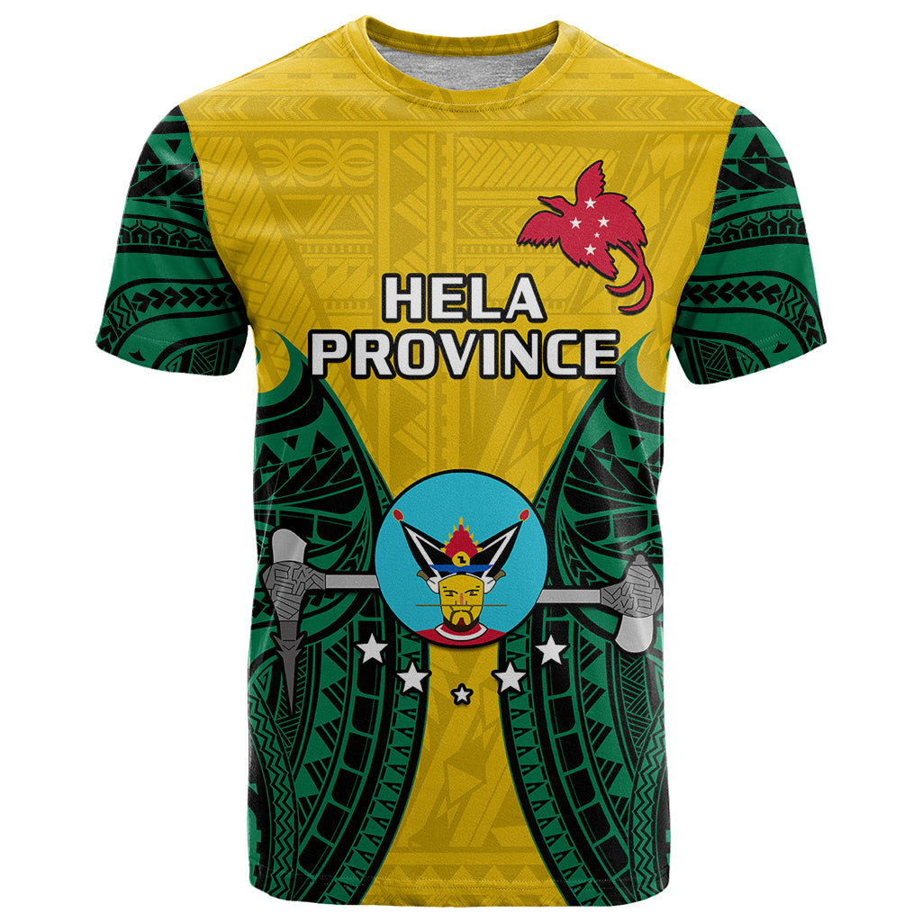 Papua New Guinea T Shirt Hela Province Mix Coat Of Arms Polynesian Art