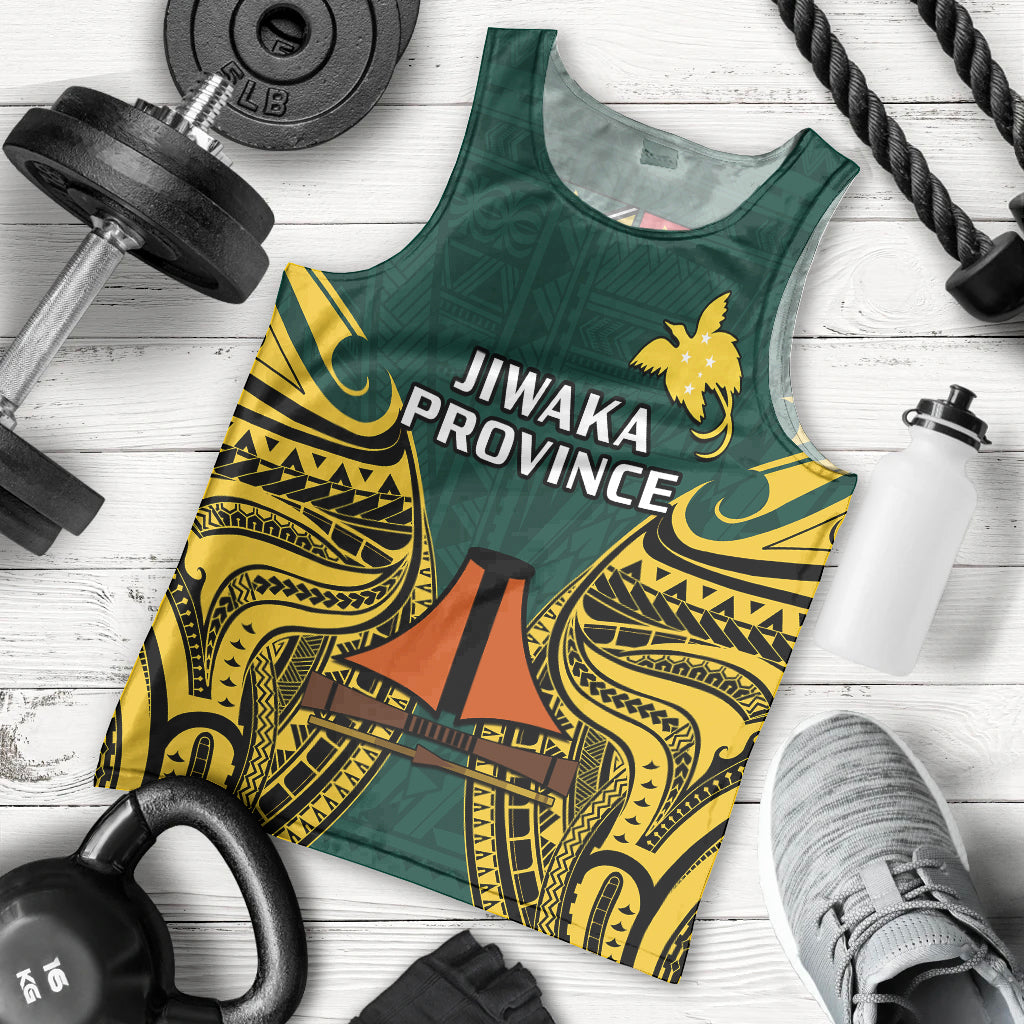 Papua New Guinea Men Tank Top Jiwaka Province Mix Coat Of Arms Polynesian Art