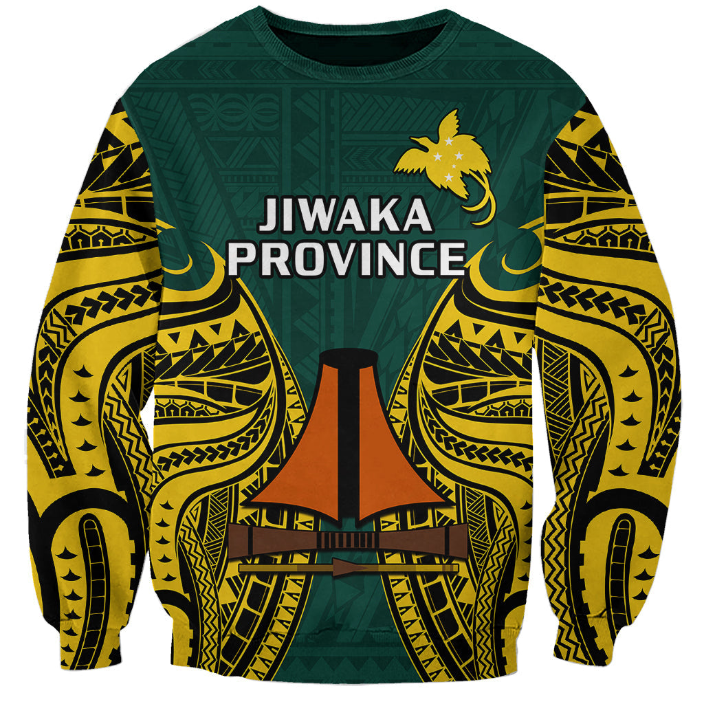 Papua New Guinea Sweatshirt Jiwaka Province Mix Coat Of Arms Polynesian Art