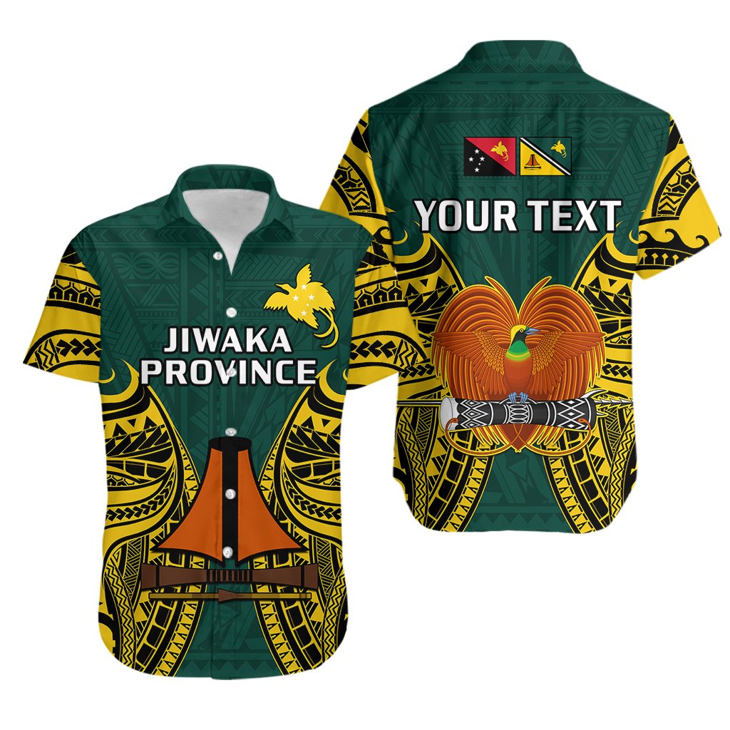 Custom Personalised Papua New Guinea Hawaiian Shirt Jiwaka Province Mix Coat Of Arms Polynesian Art