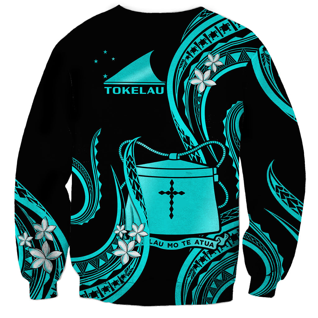 Tokelau Sweatshirt Tokelauan Tatau With Badge Light Turquoise
