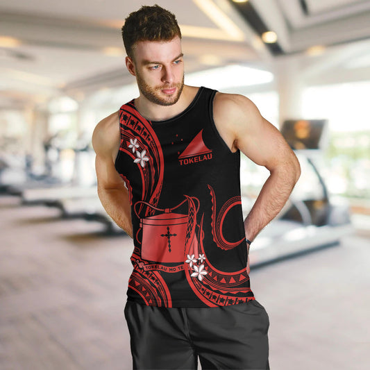 Tokelau Men Tank Top Tokelauan Tatau With Badge Red