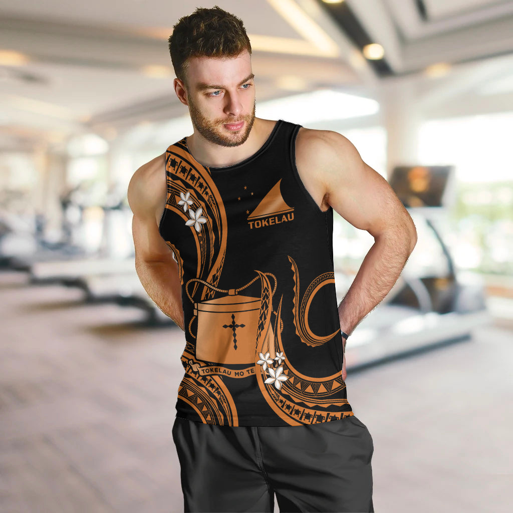 Tokelau Men Tank Top Tokelauan Tatau With Badge Gold