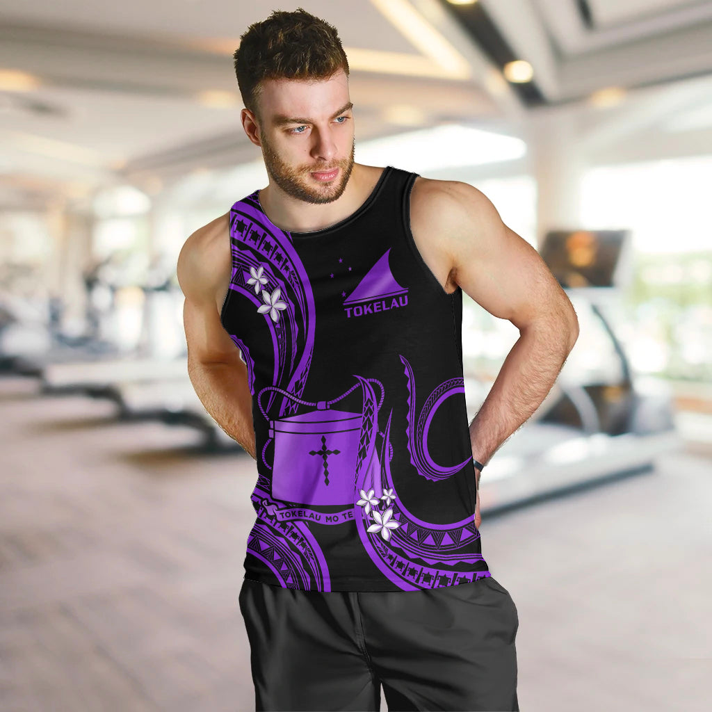 Tokelau Men Tank Top Tokelauan Tatau With Badge Purple