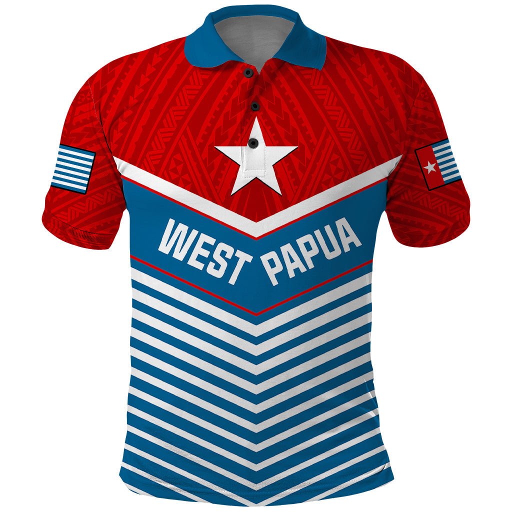 West Papua Polo Shirt Coat Of Arms And Morning Star Flag