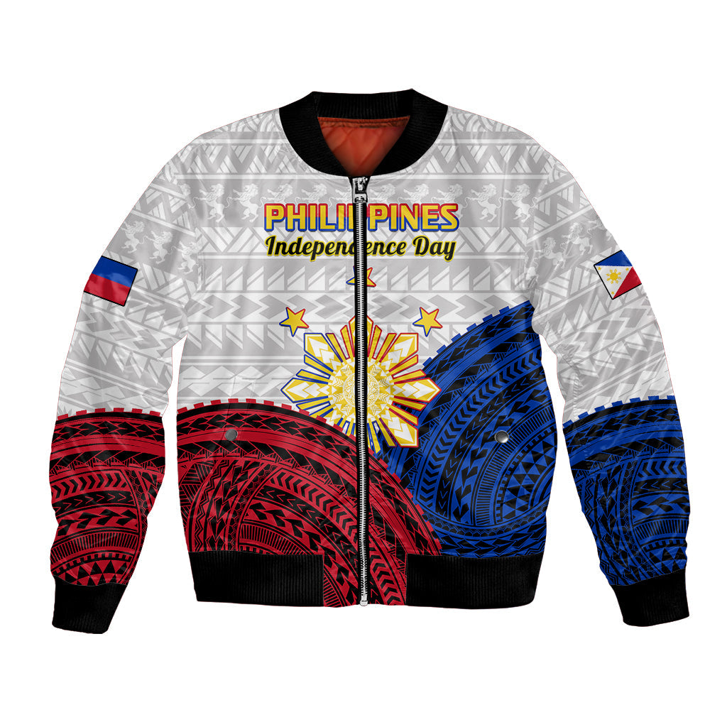 Philippines Independence Day Bomber Jacket Proud To Be Filipino Polynesian Pattern