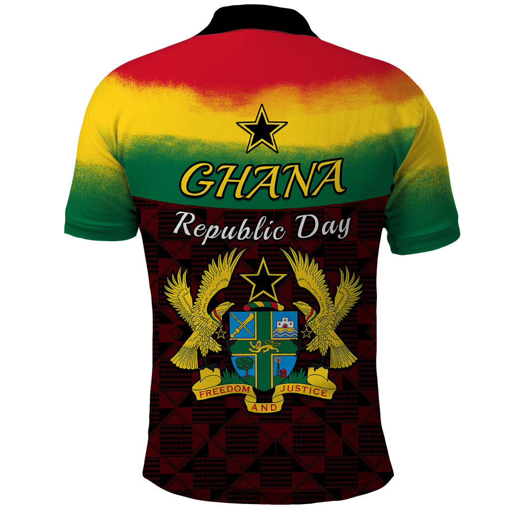 1 July Ghana Republic Day Polo Shirt African Pattern Mix Flag Unique Style