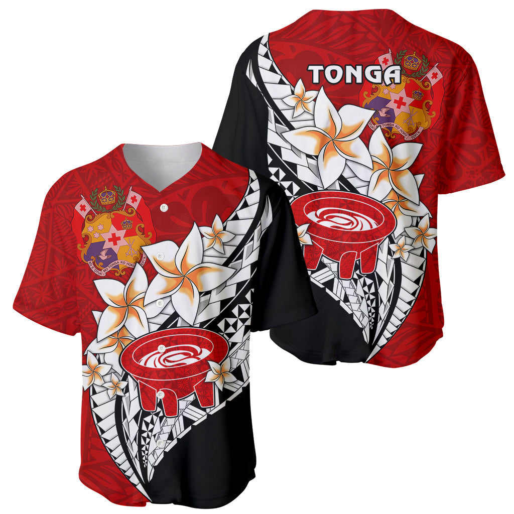 Tonga Kava Bowl Baseball Jersey Togan Kupesi Ngatu Pattern Black