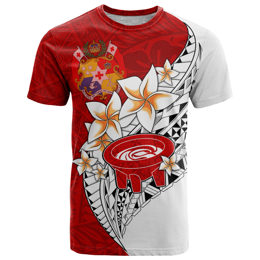 Tonga Kava Bowl T Shirt Togan Kupesi Ngatu Pattern White
