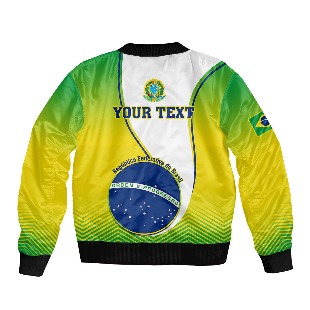Custom Brazil Sleeve Zip Bomber Jacket Sete de Setembro Happy Independence Day