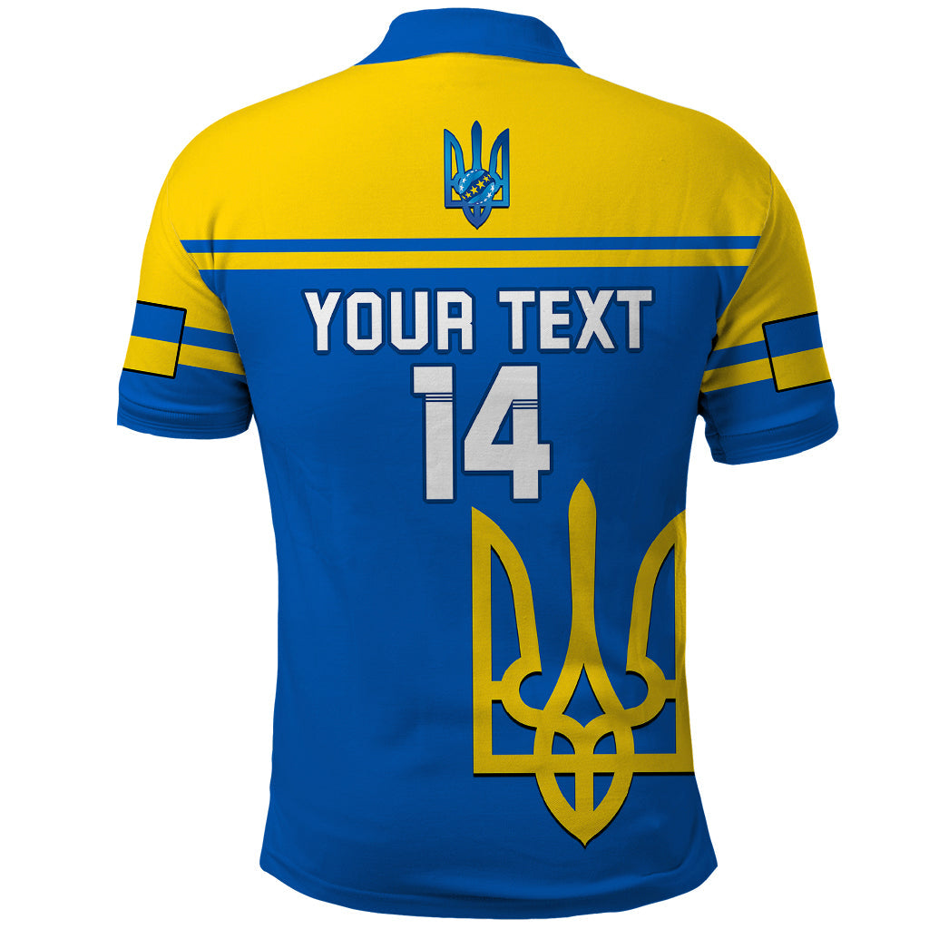 Personalised Ukraine Football Polo Shirt Come On Ukraina